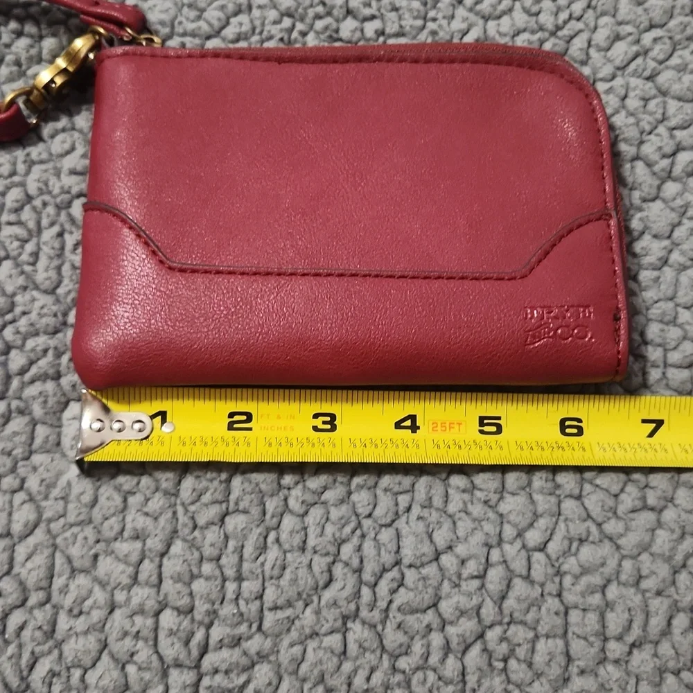 Frye & Co Faux Leather Maroon Zip Wallet Wristlet
